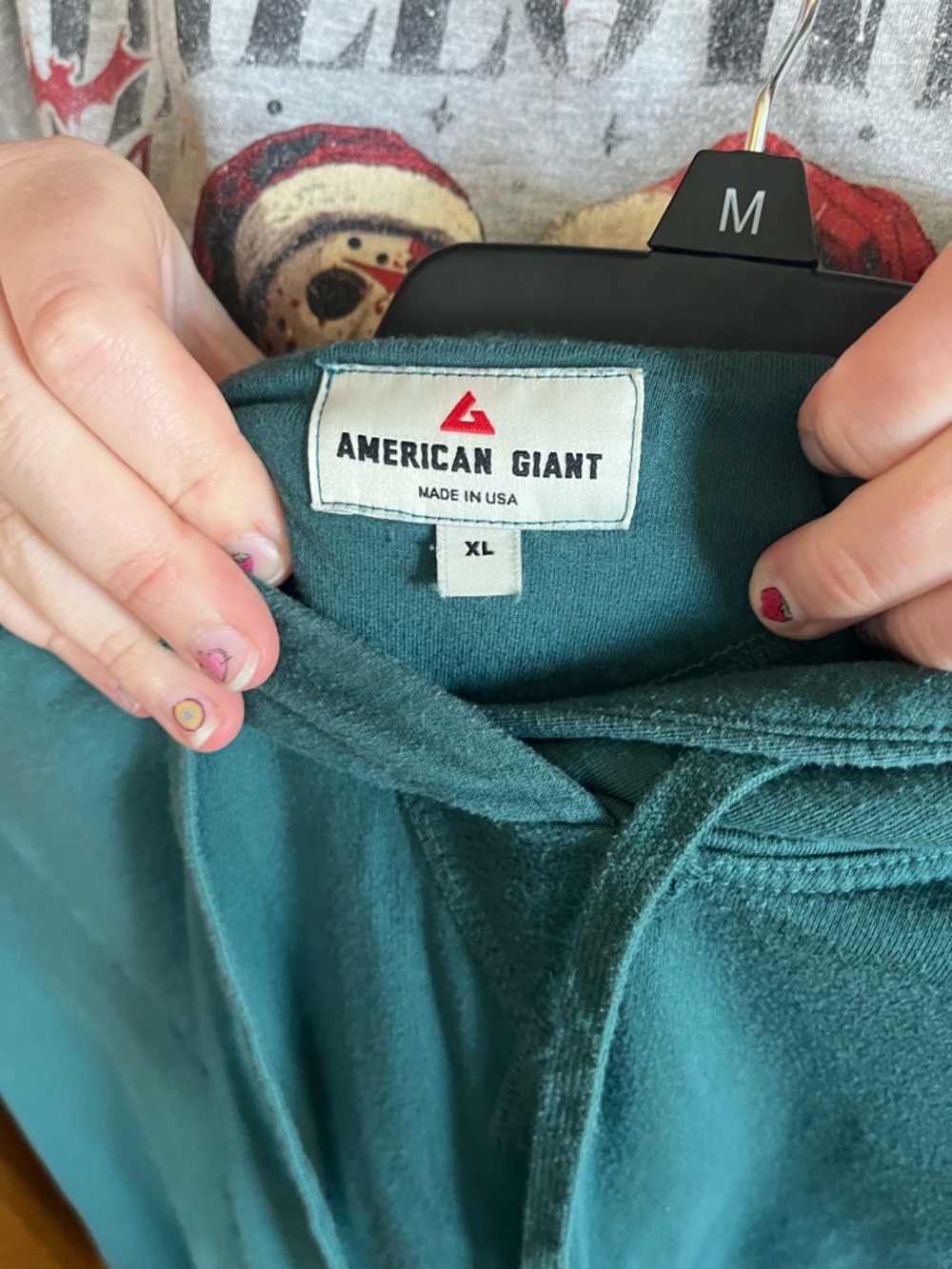 Women’ Teal Hooded Pullover Sweatshirt - Picture 3 of 4